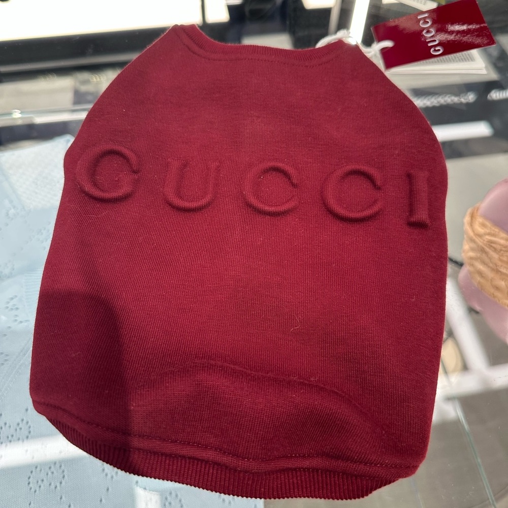 NIB Gucci Maroon Dog Sweater - XS
